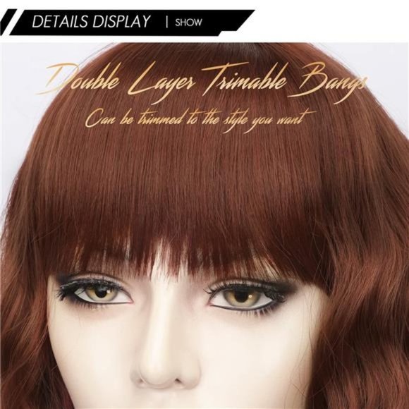 AUBURN Short Wavy Wig with Bangs for Women - Picture 5 of 5